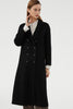 Load image into Gallery viewer, Black Double Breasted Notched Lapel Slim Simple Long Wool Coat With Pockets