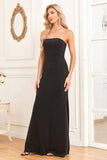 Detachable Sleeves Black Sheath Sparkly Formal Dress