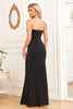Load image into Gallery viewer, Detachable Sleeves Black Sheath Sparkly Formal Dress