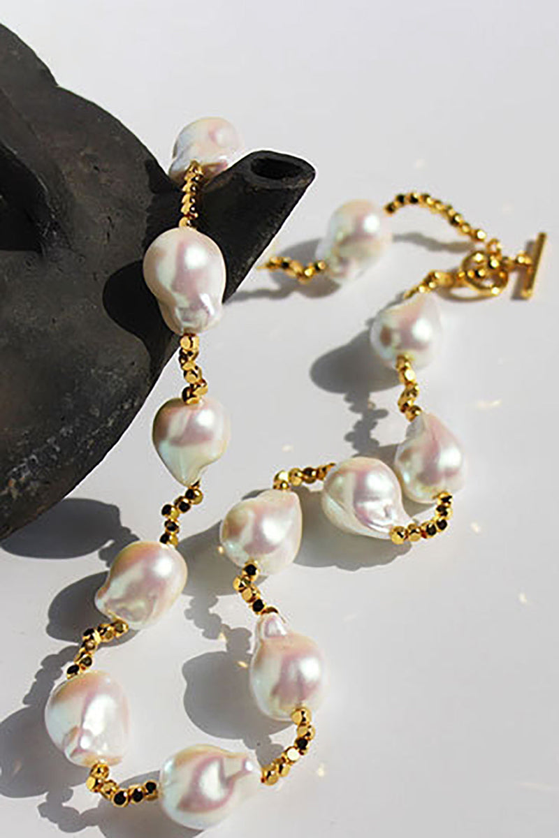 Load image into Gallery viewer, Special Shaped Pearl Gold Necklace