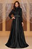 Load image into Gallery viewer, Black A Line High Neck Long Formal Dress with Sequins