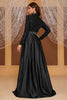 Load image into Gallery viewer, Black A Line High Neck Long Formal Dress with Sequins