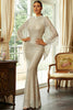 Load image into Gallery viewer, Sparkly Mermaid Formal Dress with Long Sleeves
