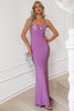Load image into Gallery viewer, Mermaid Spaghetti Straps Purple Formal Dress