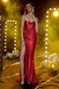 Load image into Gallery viewer, Strapless Red Mermaid Formal Dress with Pleated