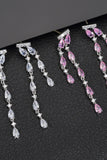 Pink Rhinestone Long Earrings