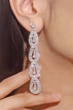 Silver Rhinestone Long Drop Earrings