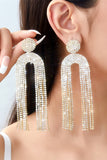 White Rhinestone Drop Earrings