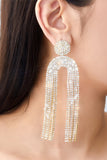 White Rhinestone Drop Earrings