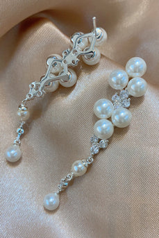 White Pearl Beading Earrings