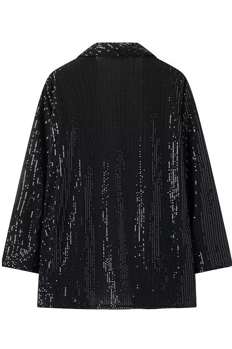 Load image into Gallery viewer, Black Sparkly Sequin 2 Piece Women Suits