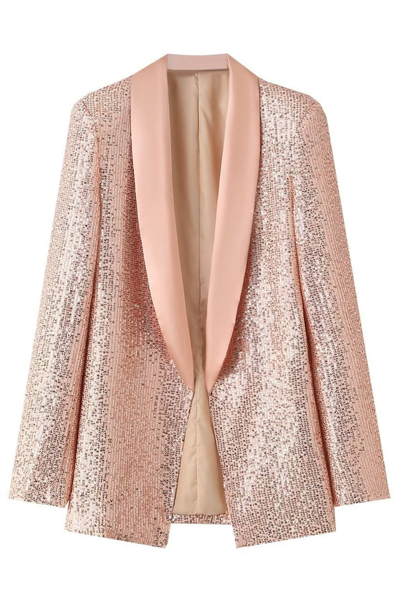 Load image into Gallery viewer, Sparkly Blush Sequins Women Formal Party Blazer