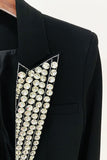 Sparkly Black Prom Women Blazer With Beading