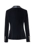 Load image into Gallery viewer, Black Slim Fit Buttoned Velvet Women Blazer