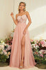 Load image into Gallery viewer, A-Line Spaghetti Straps Blush Formal  Dress with Slit