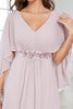 Load image into Gallery viewer, Blush A Line Chiffon Long Formal Dress With Short Sleeves