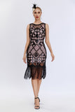 Sparkly Black Fringed 1920s Gatsby Dress