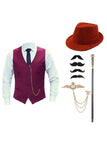 Black Men's Vest with Accessories Set