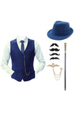 Black Men's Vest with Accessories Set