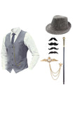 Black Men's Vest with Accessories Set