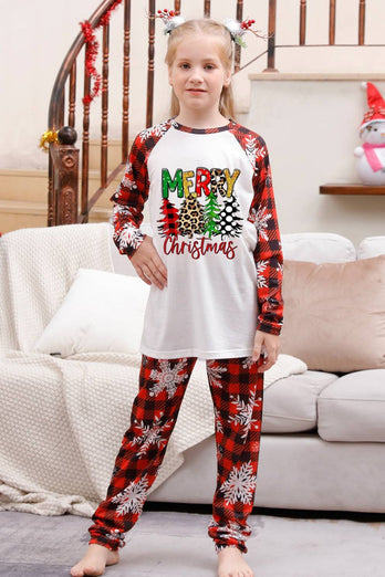 Plaid Matching Family Christmas Pajamas with Snowflake