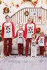 Load image into Gallery viewer, Red Print Christmas Family Matching Sleepwear Pajama Sets with Plaid