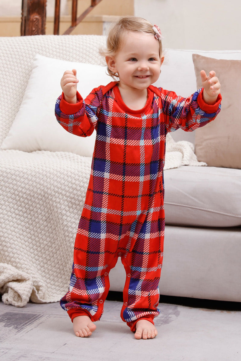 Load image into Gallery viewer, Black Plaid Printed Matching Christmas Pajamas Sets