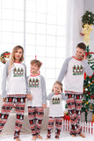 Print Grey Long Sleeves Matching Family Christmas Pajamas