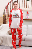 Snowman Print Red Christmas Matching Family Pajamas