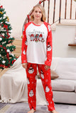 Snowman Print Red Christmas Matching Family Pajamas