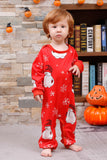 Snowman Print Red Christmas Matching Family Pajamas