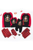 Load image into Gallery viewer, Red Plaid Christmas Fmaily Print Pajamas Sets with Dog