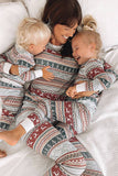 Grey Pattern Stripes Christmas Family Matching Pajamas