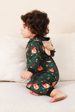 Dark Green Printed Family Christmas One Piece Pajamas