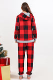 Christmas Family Red Grid Bear Print Pajamas Set