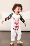 Dark Green Deer Christmas Family Pajamas Set