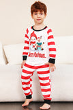 Red Stripes Snowmen Christmas Family Pajamas Set