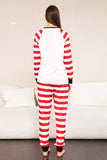 Red Stripes Snowmen Christmas Family Pajamas Set