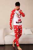 Red Deer Print Family Christmas Pajamas