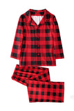 Red Plaid Christmas Family Matching 2 Pieces Pajamas Set