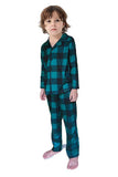 Dark Green Plaid Christmas Family Matching 2 Pieces Pajamas Set