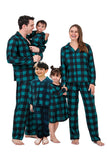 Dark Green Plaid Christmas Family Matching 2 Pieces Pajamas Set