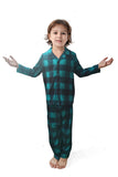 Dark Green Plaid Christmas Family Matching 2 Pieces Pajamas Set