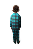 Dark Green Plaid Christmas Family Matching 2 Pieces Pajamas Set