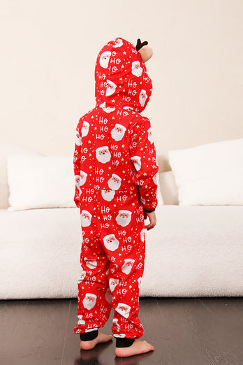Family Red Christmas Claus Print Pajamas