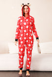 Family Red Christmas Claus Print Pajamas