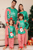 Green and Red Stripes Christmas Family Matching Pajamas Set