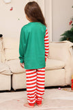 Green and Red Stripes Christmas Family Matching Pajamas Set