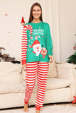 Green and Red Stripes Christmas Family Matching Pajamas Set