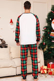 Green and Red Grid Deer Christmas Family Matching Pajamas Set